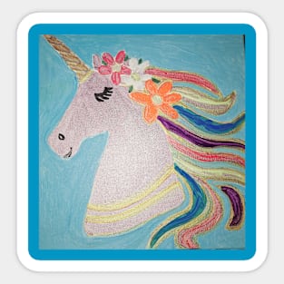 Unicorn with Flowers Sticker